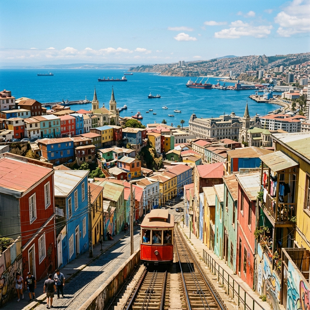 Reloj de Flores en Viña del Mar y funiculares en Valparaíso